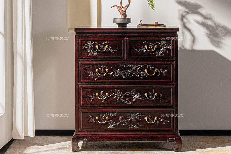 花鸟五斗柜