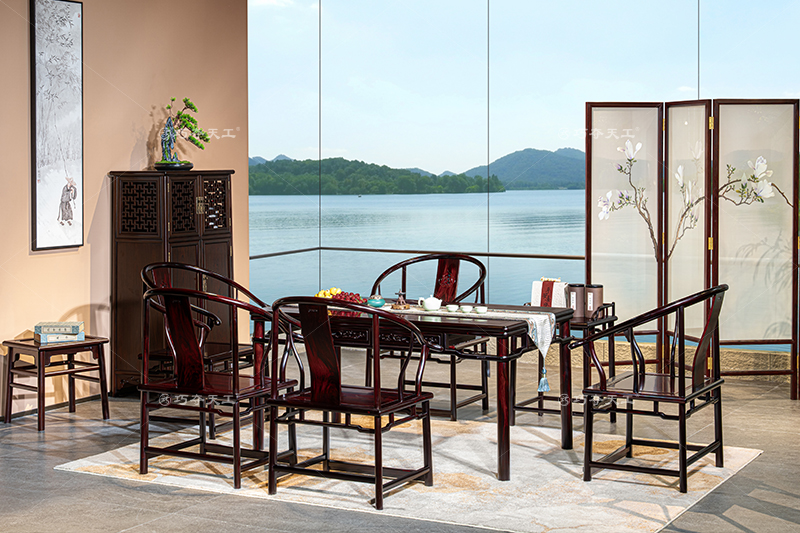 明式圆包圆茶台