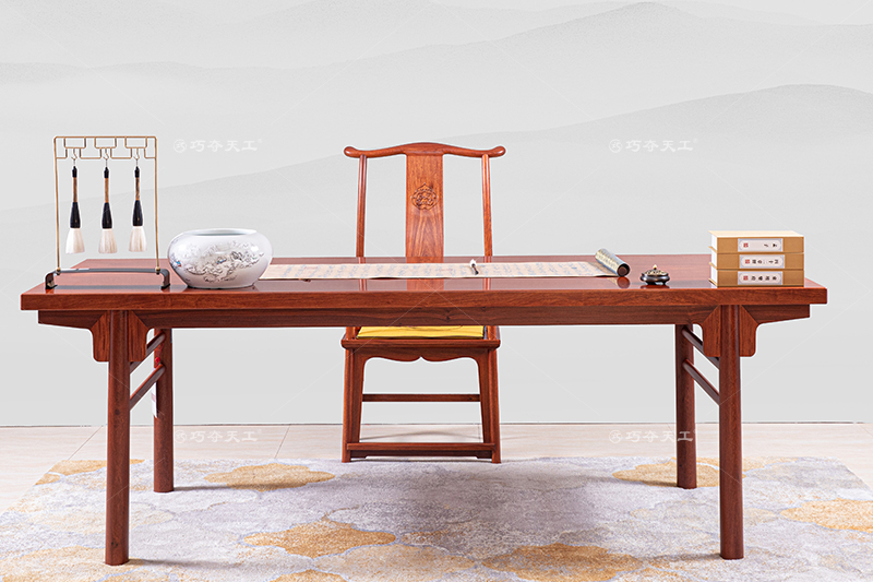 夹头榫拼板茶台桌